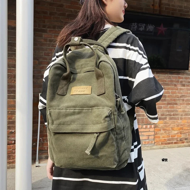 Large Capacity Vintage Canvas Backpack | Stylish Travel Knapsack