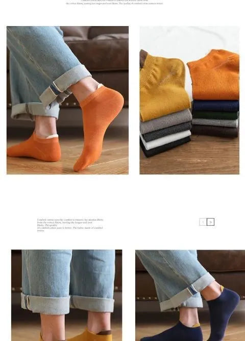 10 Pairs Men’s Cotton Short Socks | Breathable Low-Cut Ankle Socks