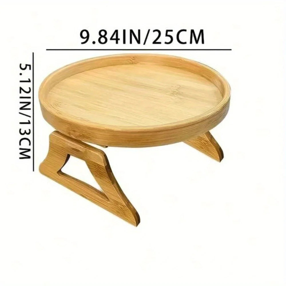 Bandeja Plegable de Madera para Reposabrazos de Sofá – Perfecta para Bebidas y Aperitivos