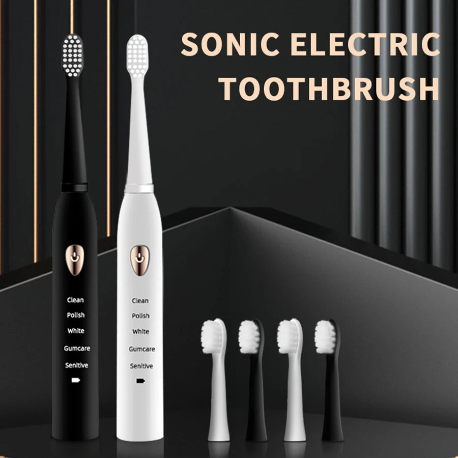 Cepillo de Dientes Eléctrico Sónico Premium | Diseño Impermeable de 5 Velocidades