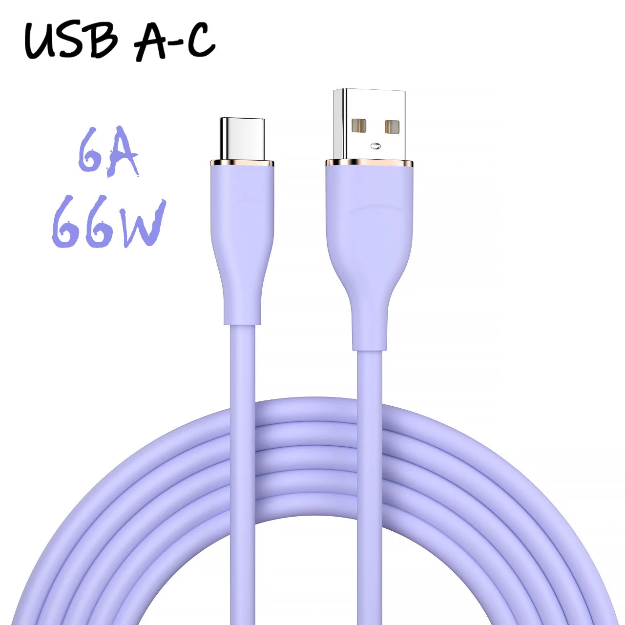 Liquid Silicon USB-C Fast Charging Cable | 66W High-Speed Charger