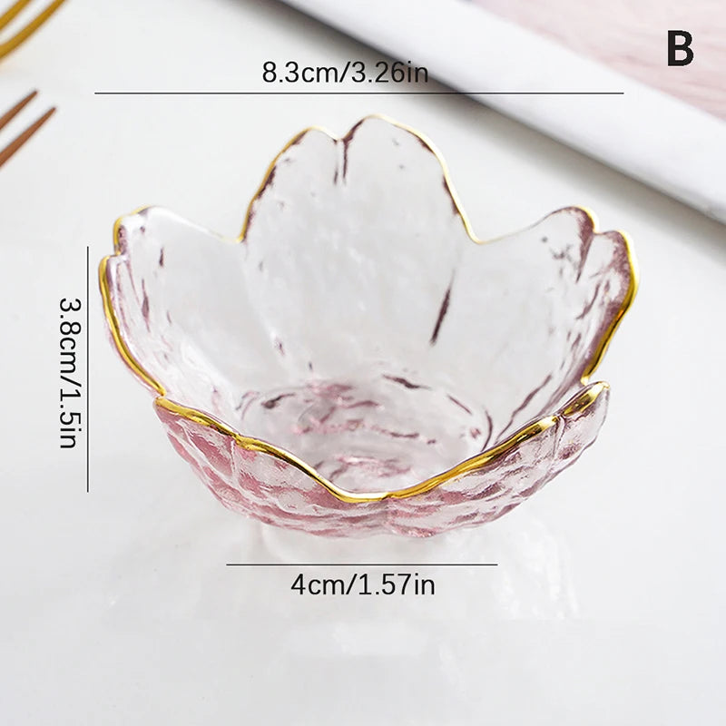 Nordic Style Mini Glass Dish with Gold Inlay | Elegant Serving Bowl