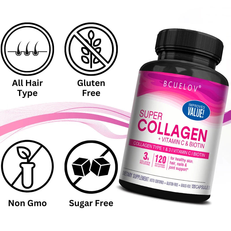 Collagen Capsules with Vitamin C & Biotin | Hair, Skin & Joint Support