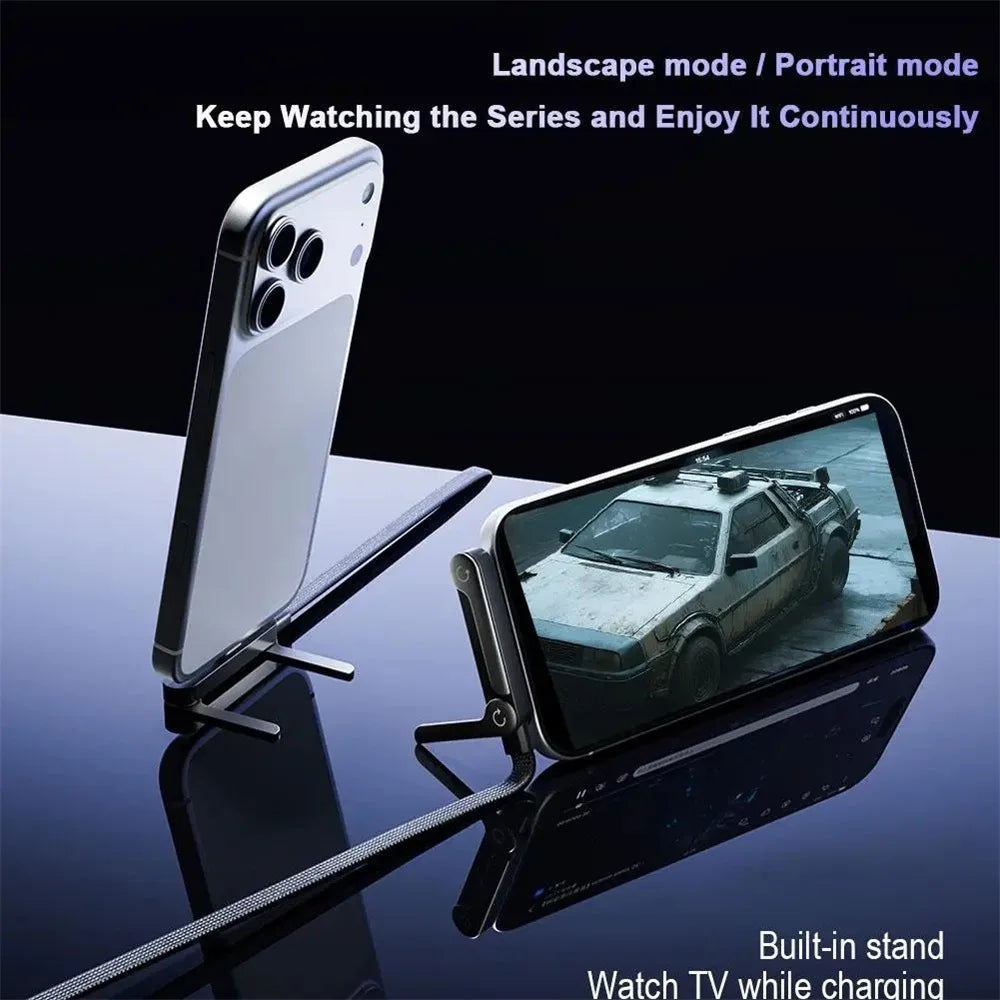 240W Fast Charging Cable & Foldable Phone Holder - 2-in-1 Design