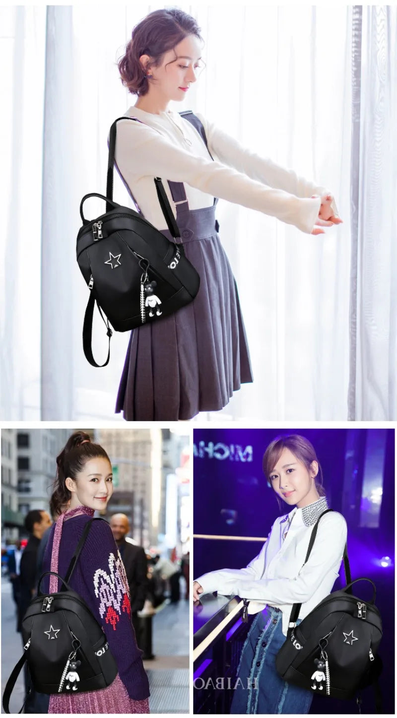 Large Capacity Women's Nylon Backpack | Stylish Casual Shoulder Bag