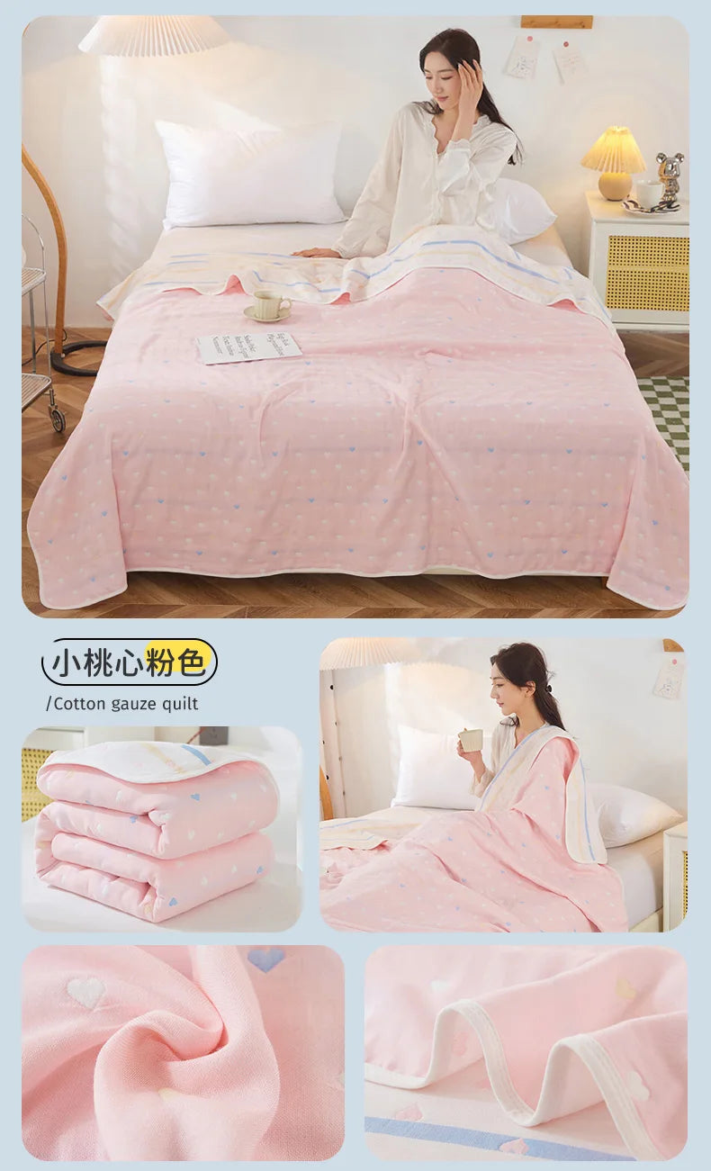 Breathable Summer Quilt | Multi-functional Cotton Towel Blanket