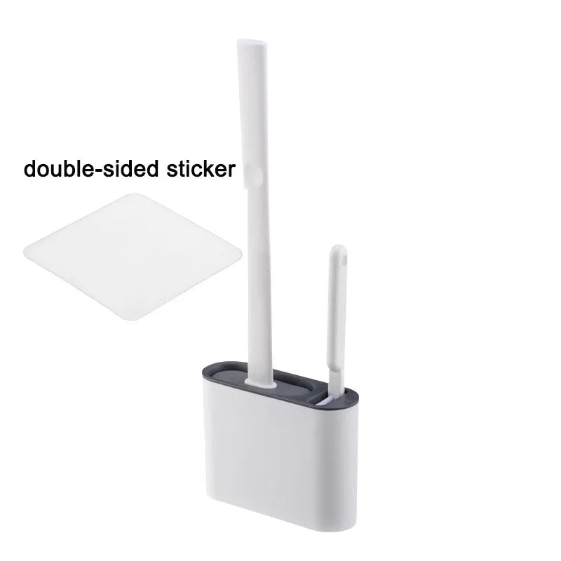 Wall Hanging Toilet Brush with Holder | Soft Bristles WC Cleaner
