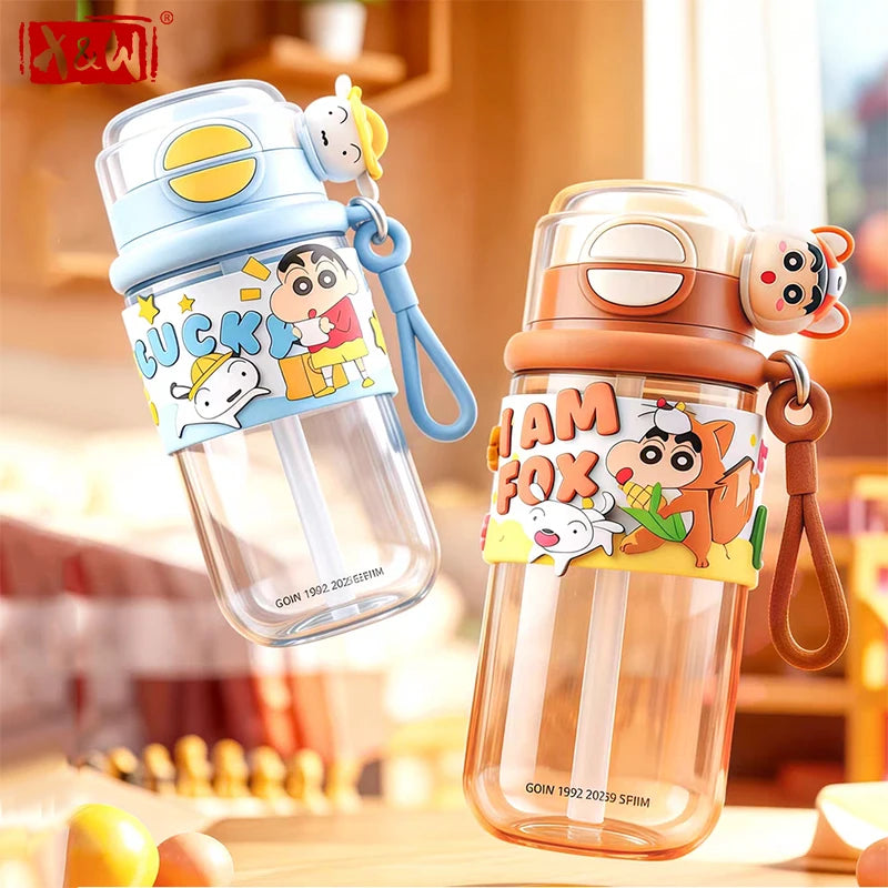 Cute Cartoon Straw Cup for Kids | Leakproof Outdoor Water Bottle