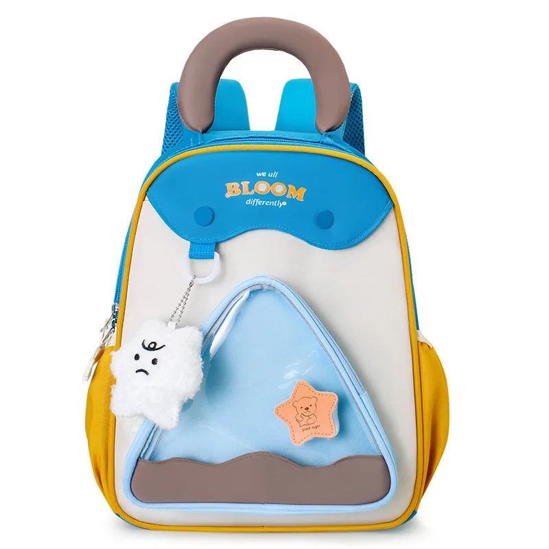 Lightweight Contrast Color Kindergarten Backpack | Cute Stylish Kids Bag