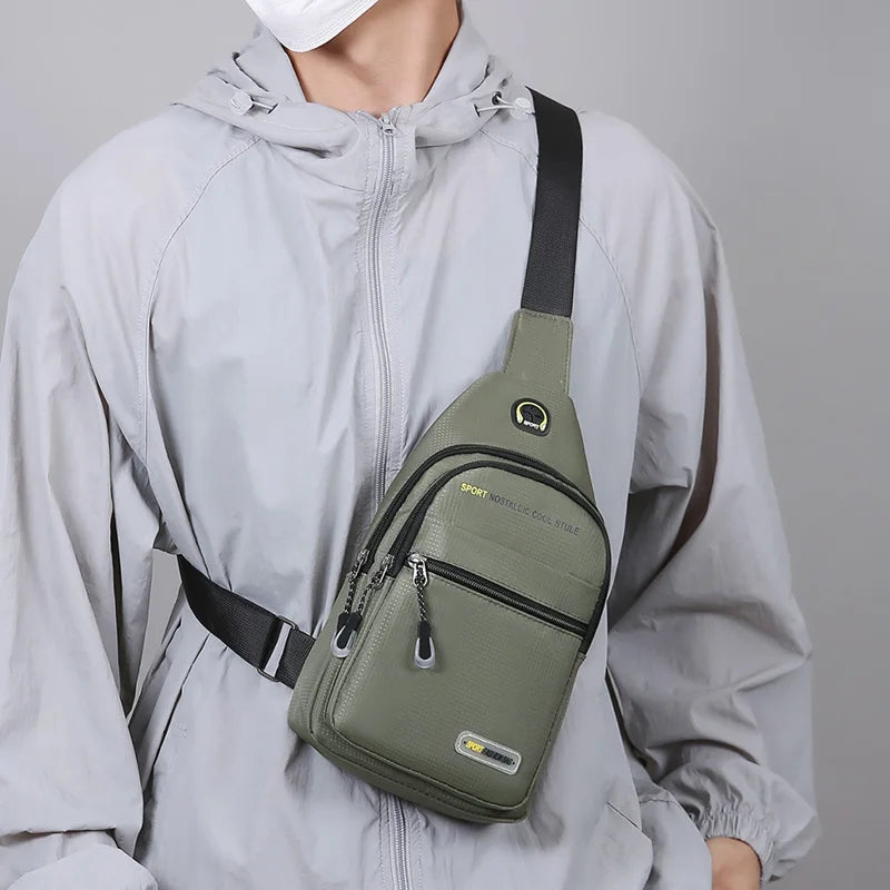 Men's Casual Shoulder Bag with Multiple Pockets for Storage Suitable for Lightweight Shoulder Bags Multifunctional Chest Bags
