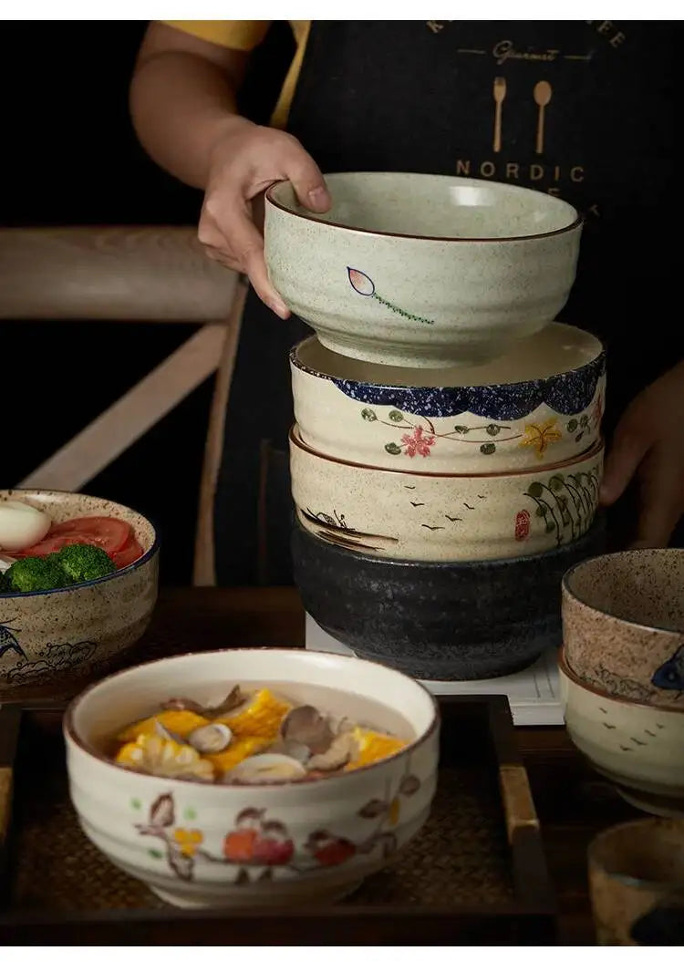 Elegante Bol de Cerámica para Ramen | Perfecto para Sopas y Fideos