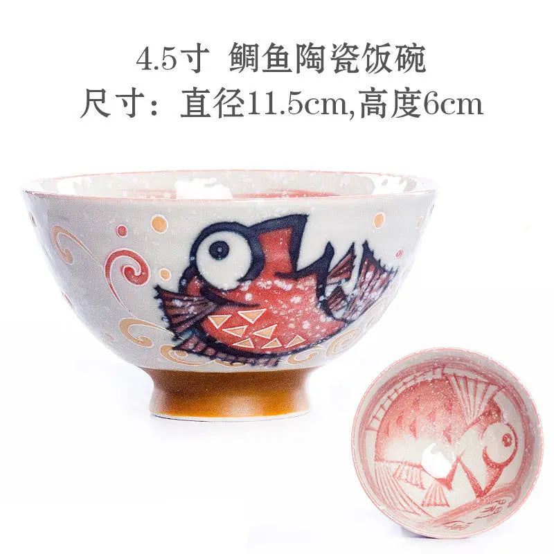 Cute Animal Ceramic Bowls | Adorable Lucky Cat Rice Bowl