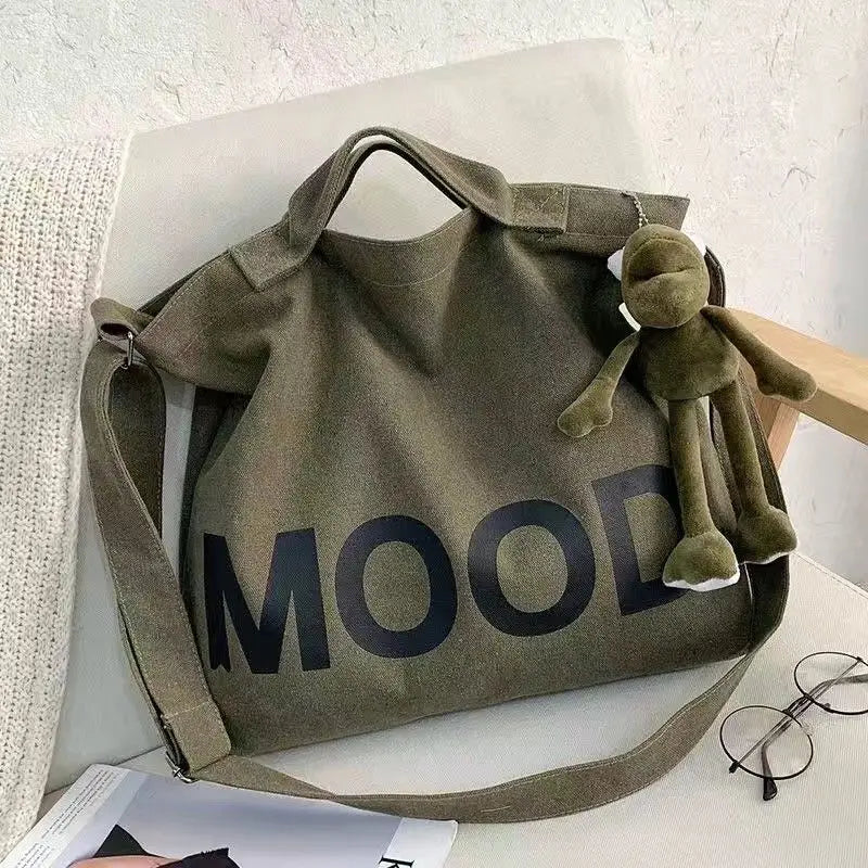 Stylish Women's Canvas Messenger Bag | Trendy Crossbody Handbag