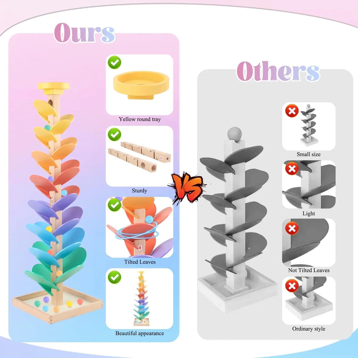49PCS Wooden Marble Run Music Tree Toy | Fun Learning Game for Kids