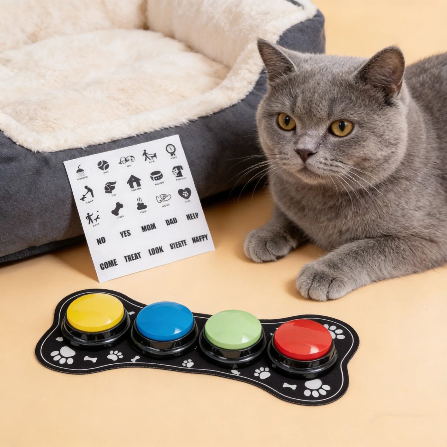 4PCS Pet Communication Buttons | Voice Recording Training Toys