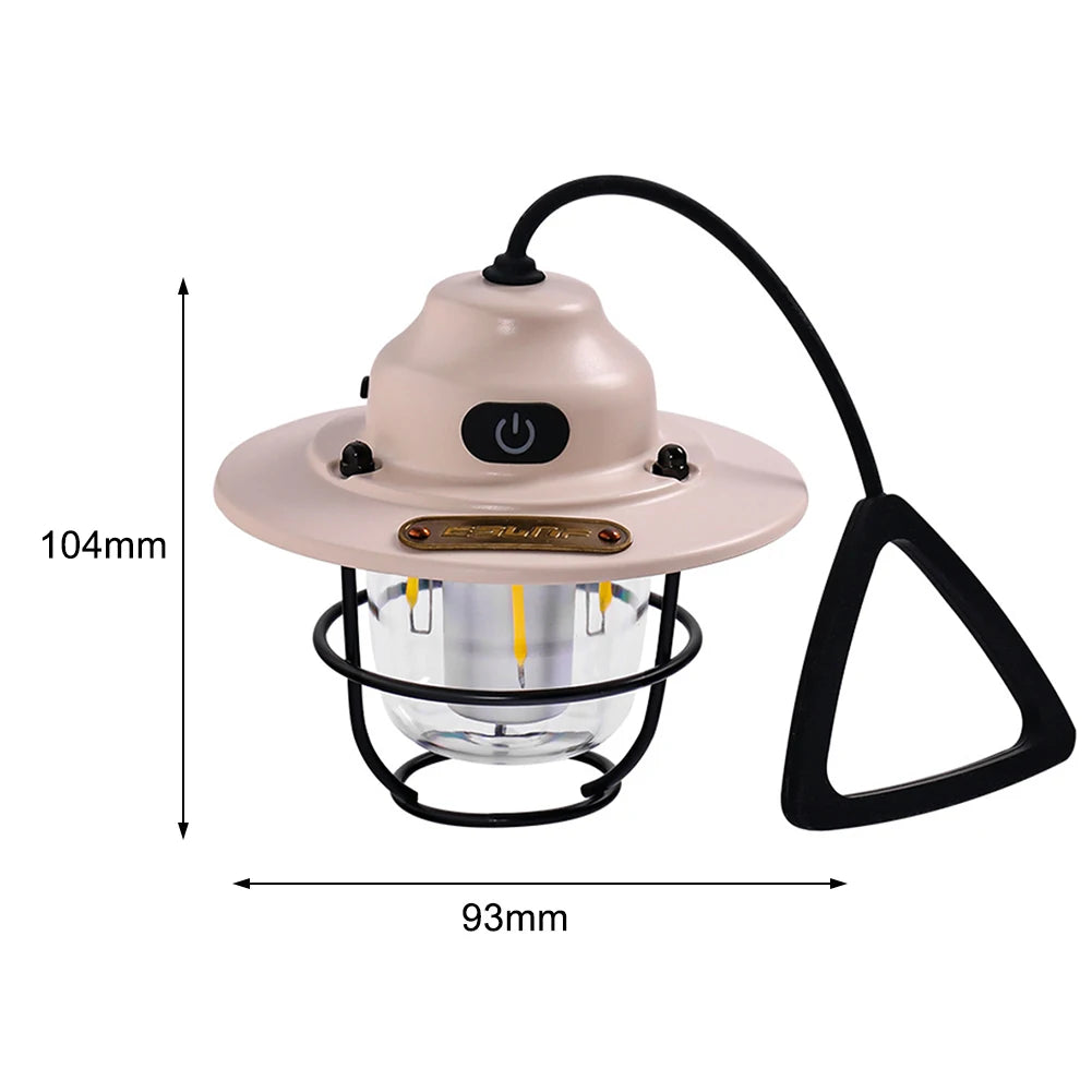 Linterna de camping retro LED | Luz regulable impermeable para tiendas de campaña