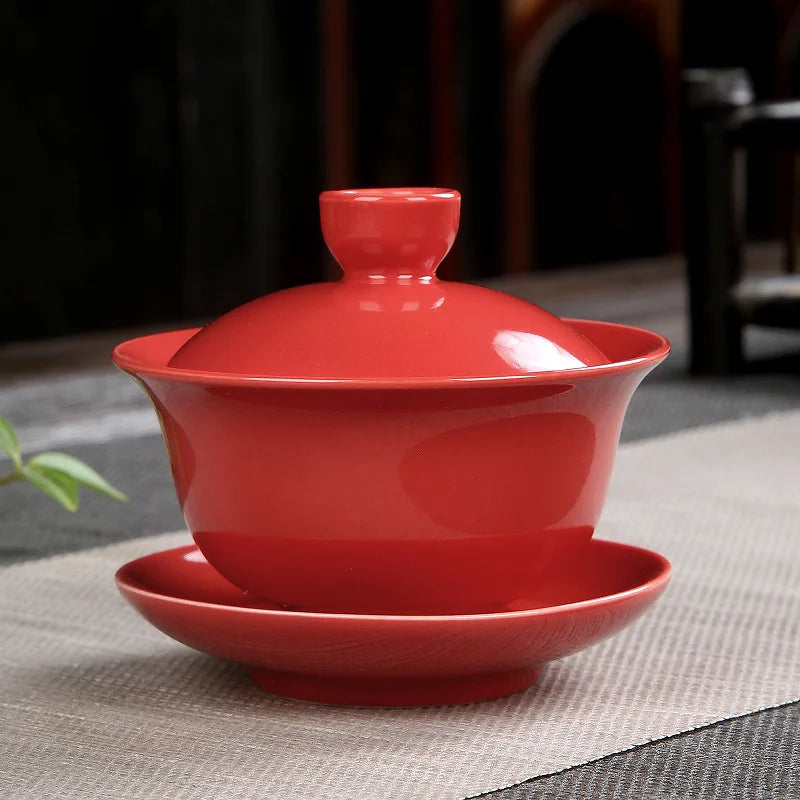 Handmade Ceramic Porcelain Gaiwan Teaware Set | Perfect for Kung Fu Tea