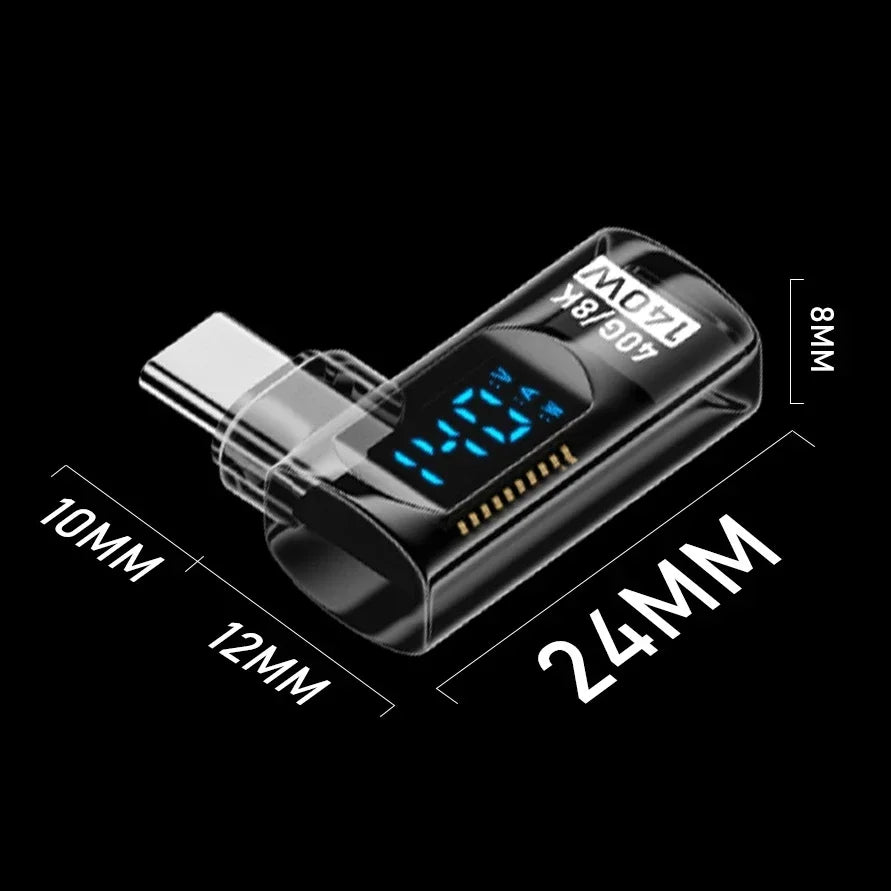 Right Angle USB C Adapter | 40Gbps Data Transfer & 8K Video