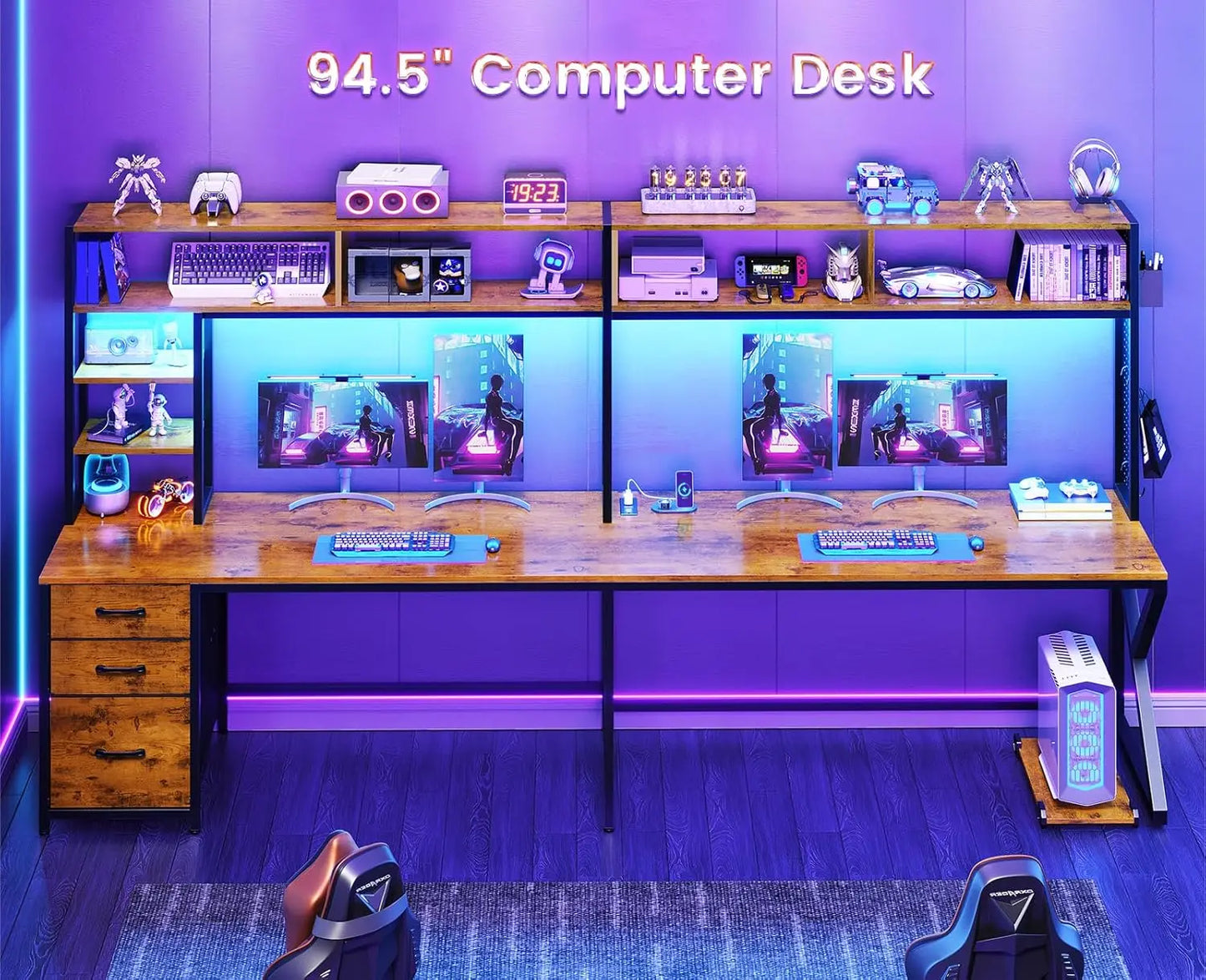L Shaped Desk with Hutch | Spacious, Convertible Office Design
