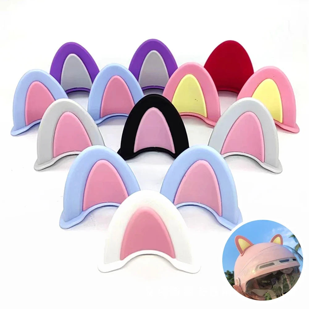 Cute Cat Ears Motorcycle Helmet Decorations | Fun Helmet Accessories