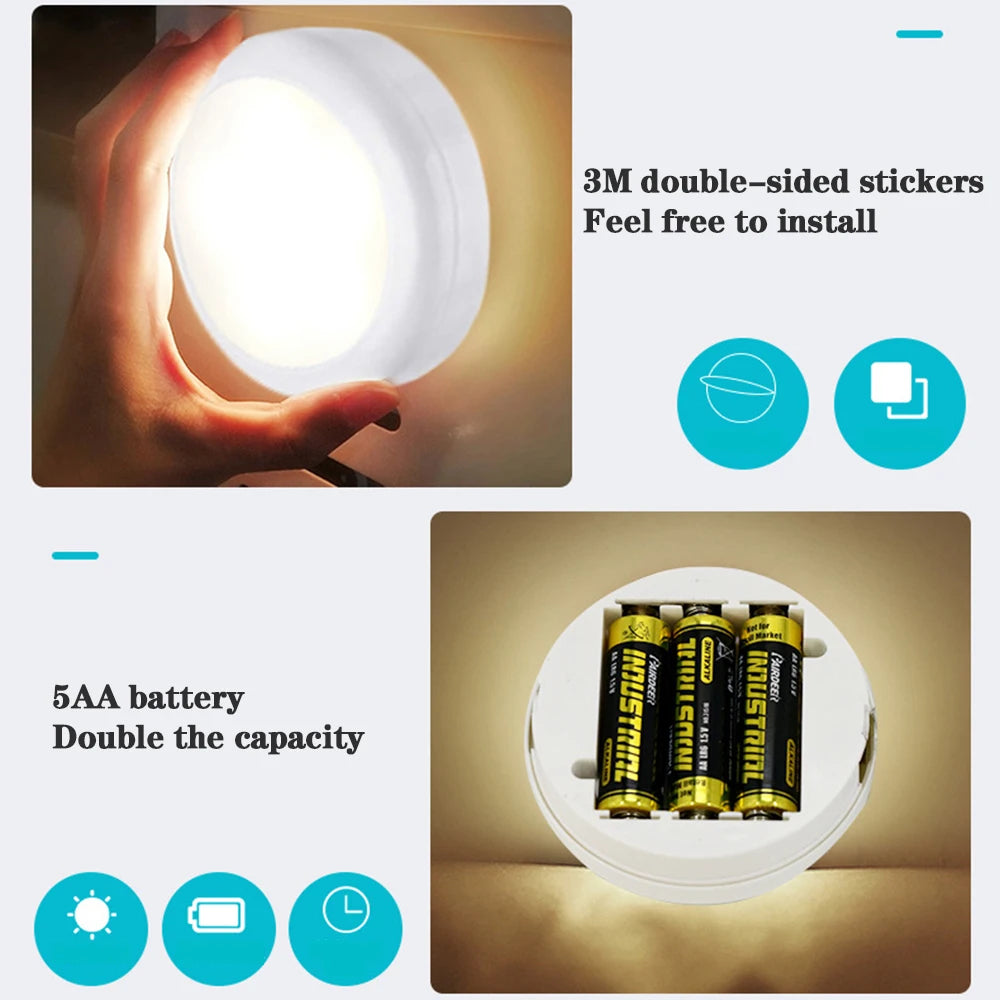 Multicolor LED Cabinet Light with Remote Control | Dimmable Puck Lamp
