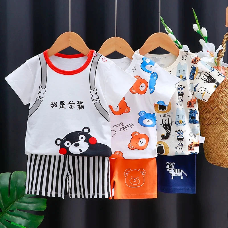 Kids Summer Clothing Set | Adorable Cartoon T-Shirt & Shorts