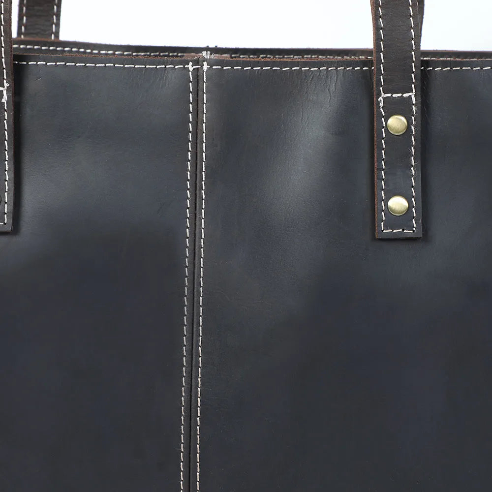 Genuine Leather Tote Bag | Versatile Shoulder Bag for Men & Women