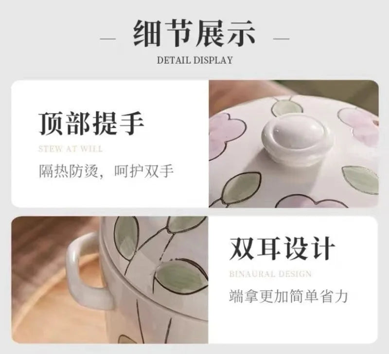 Hand-Painted Ceramic Stew Pot | Versatile Heat-Resistant Cookware