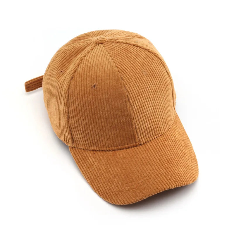 Unisex Solid Corduroy Baseball Cap | Vintage Snapback Trucker Hat