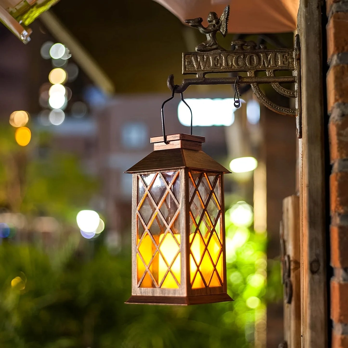 Solar Outdoor Lantern | Decorative Candle Lamp with Auto On/Off