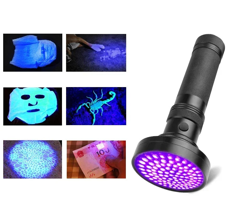 100 LED UV Flashlight | Powerful Ultraviolet Detection Torch