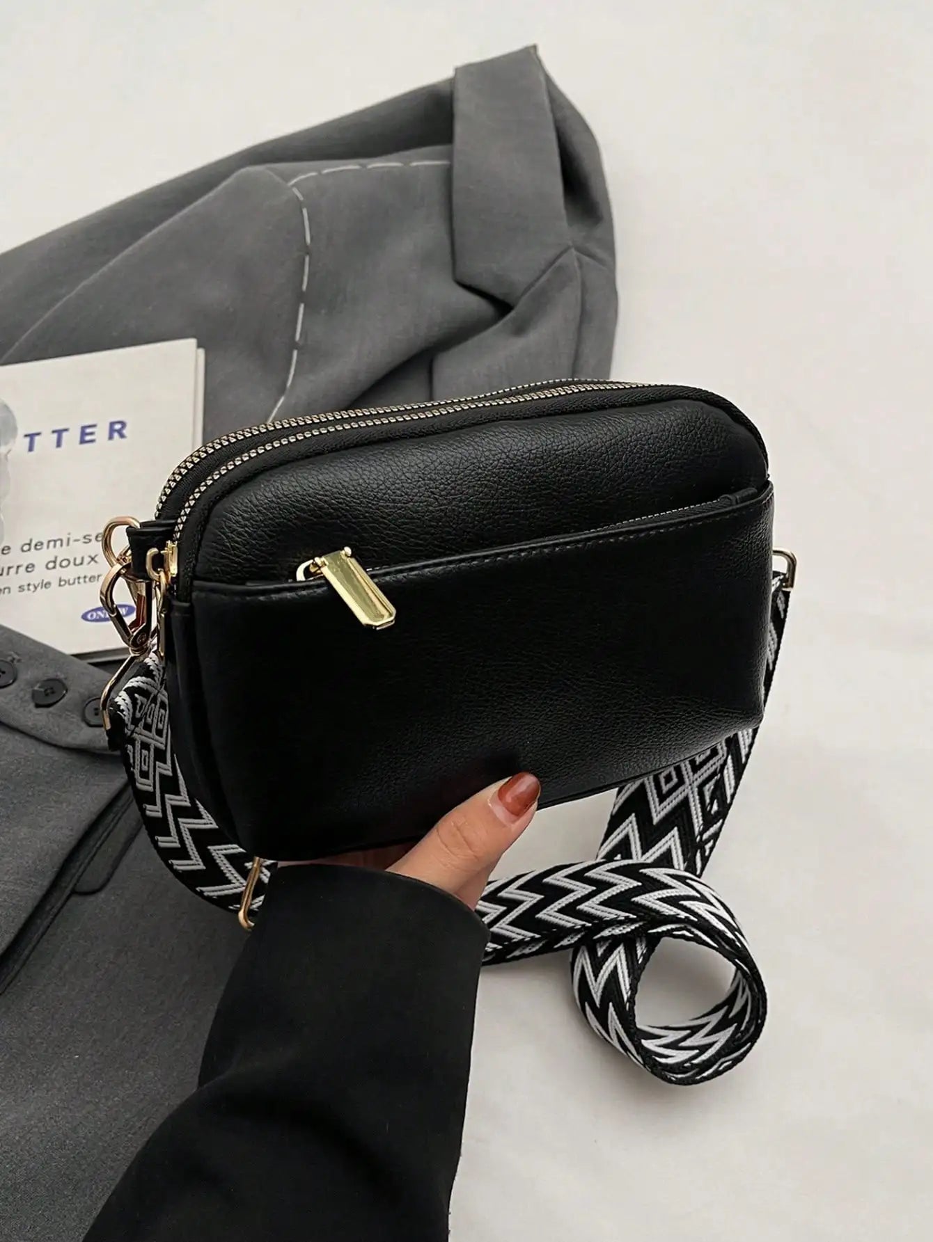 Fashionable Solid Color Crossbody Bag | Stylish PU Shoulder Bag