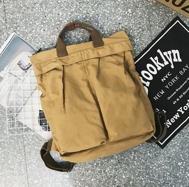 Large Capacity Retro Canvas Backpack for Women | Stylish School Bag