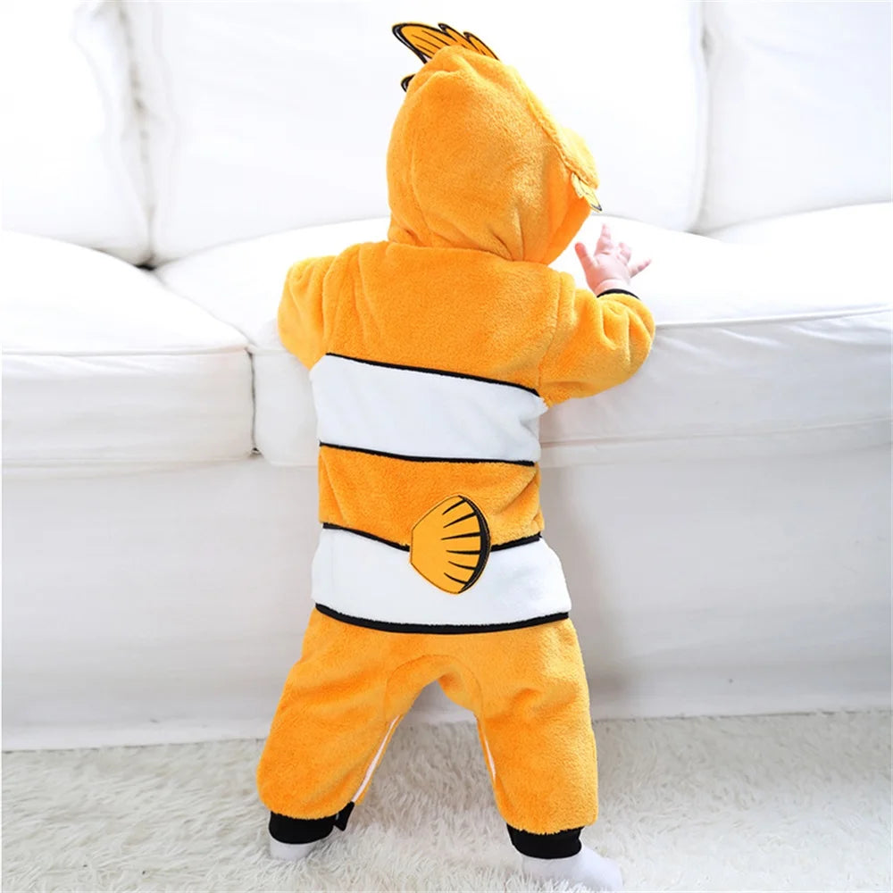 Kawaii Fish Baby Romper | Soft Flannel Toddler Onesie