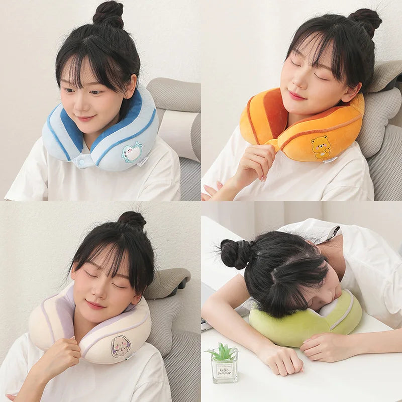 Cute U-Shaped Neck Pillow | Travel & Office Cervical Support