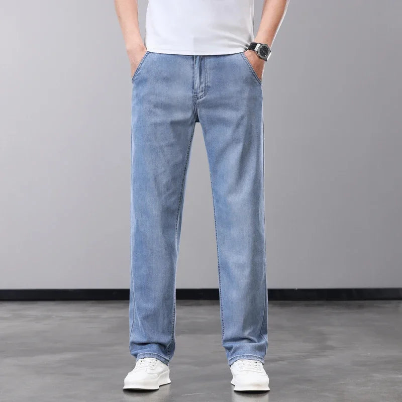 Men's Summer Thin Jeans | Soft Breathable Denim Casual Trousers