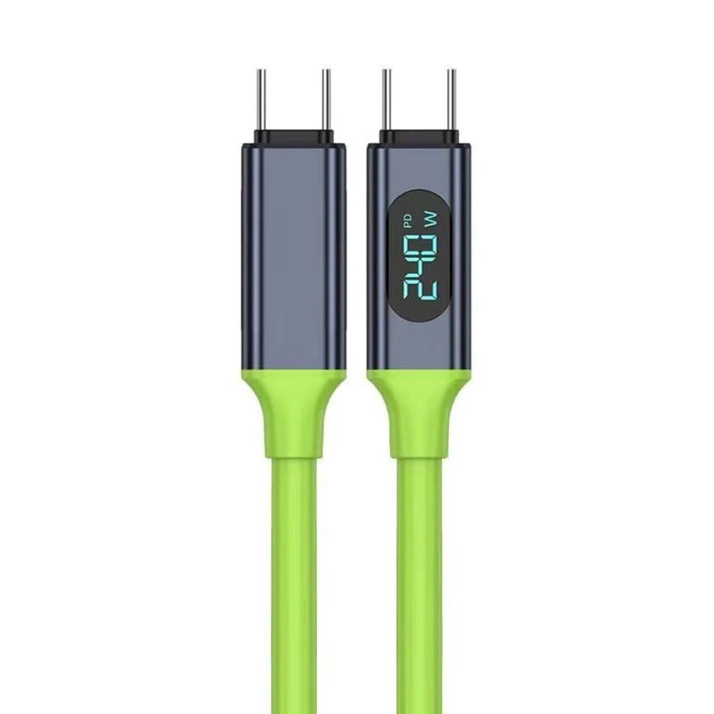 100W USB Type C Cable | Fast Charging Data Cord with LED Display