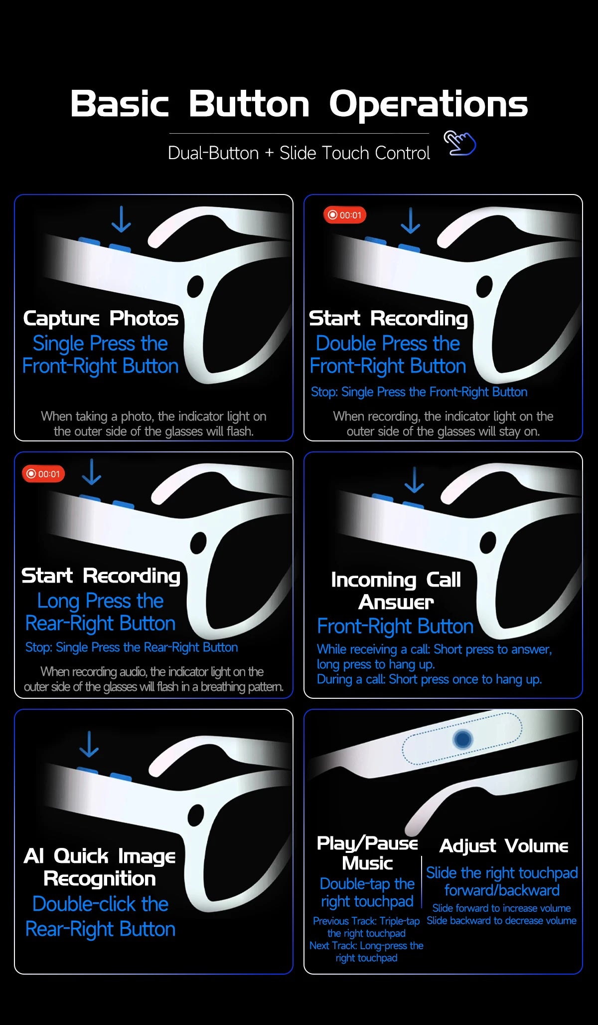 AI Smart Glasses with 8MP Camera & Bluetooth Features | Innovative Eye Wear