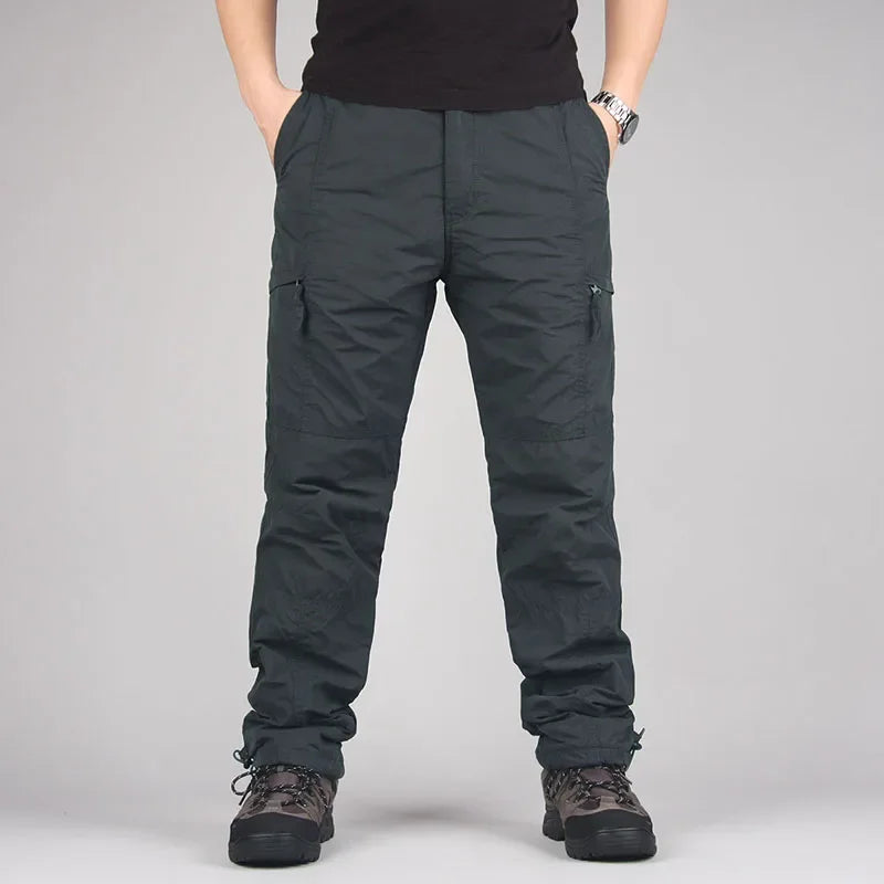Men's Winter Fleece Cargo Pants | Warm & Casual Outdoor Trousers
