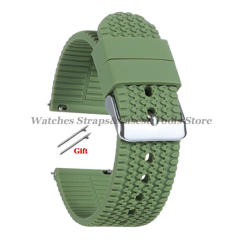 Soft Silicone Watch Bands | Quick Release Rubber Strap for All Watches