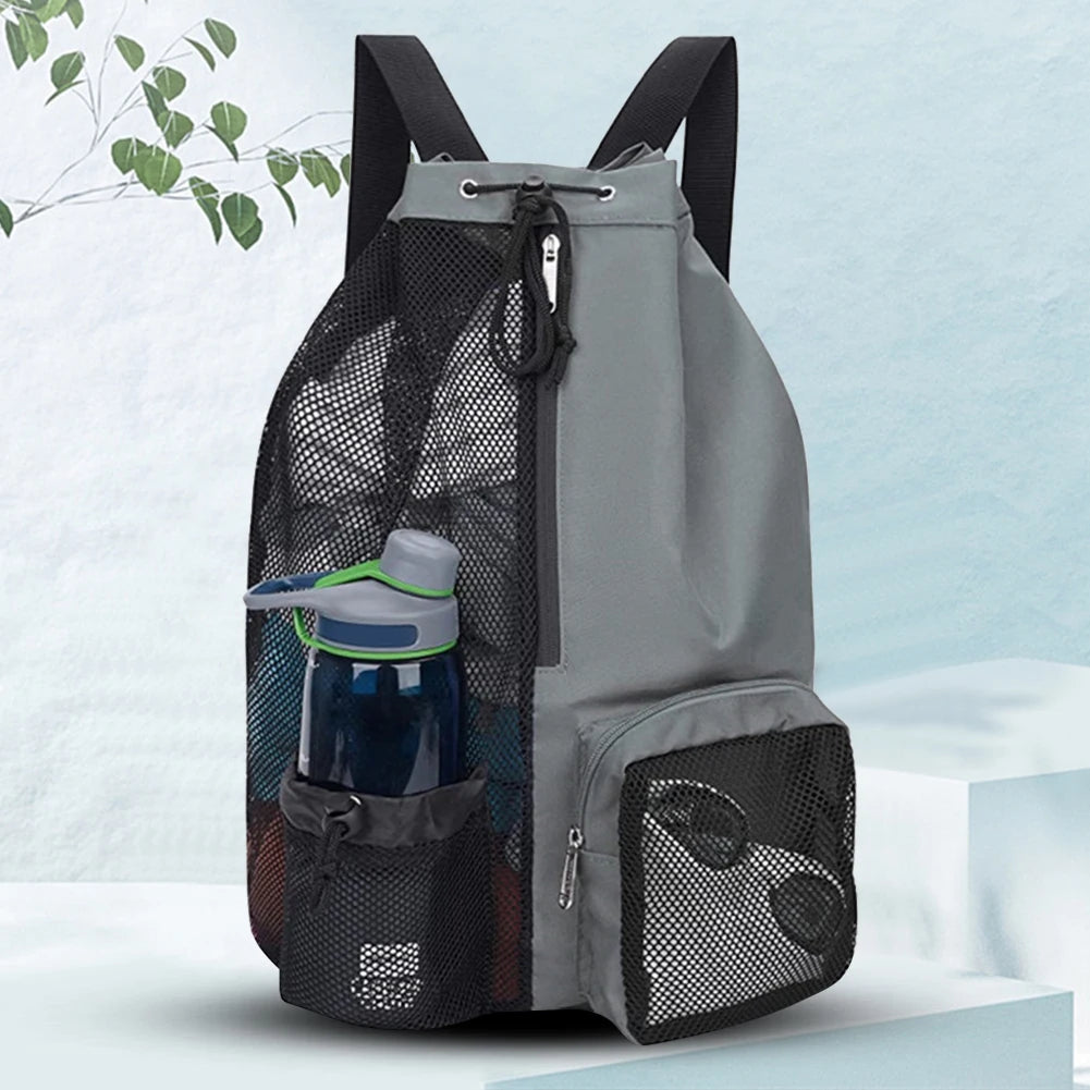 Lightweight Basketball Drawstring Backpack with Wet Pocket