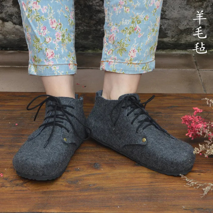 Handmade Genuine Leather High Top Women's Shoes | Stylish Casual Footwear