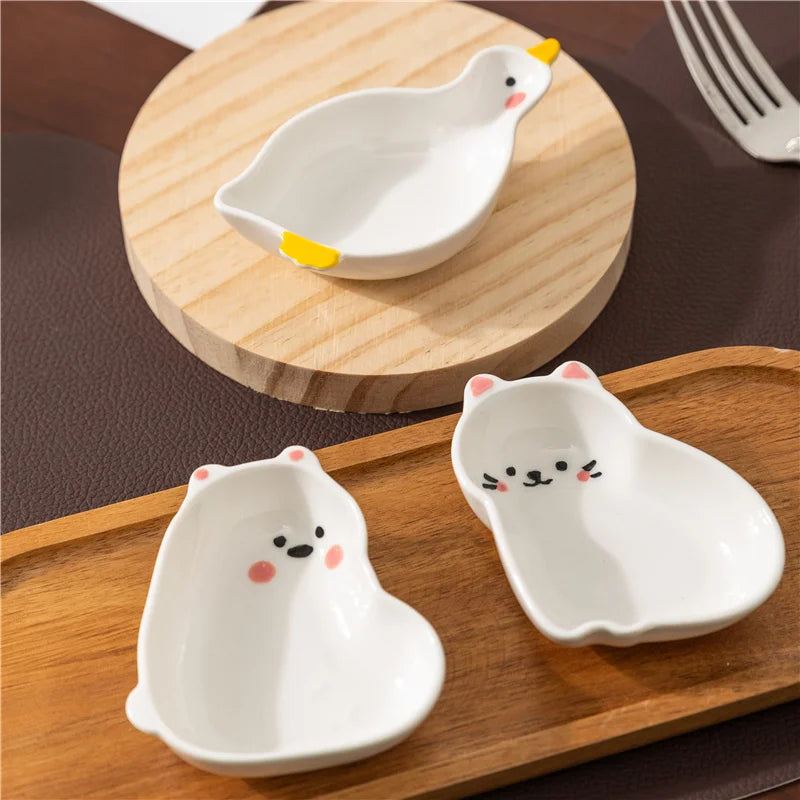 Elegant Japanese Style Ceramic Tiny Plates for Dining & Events