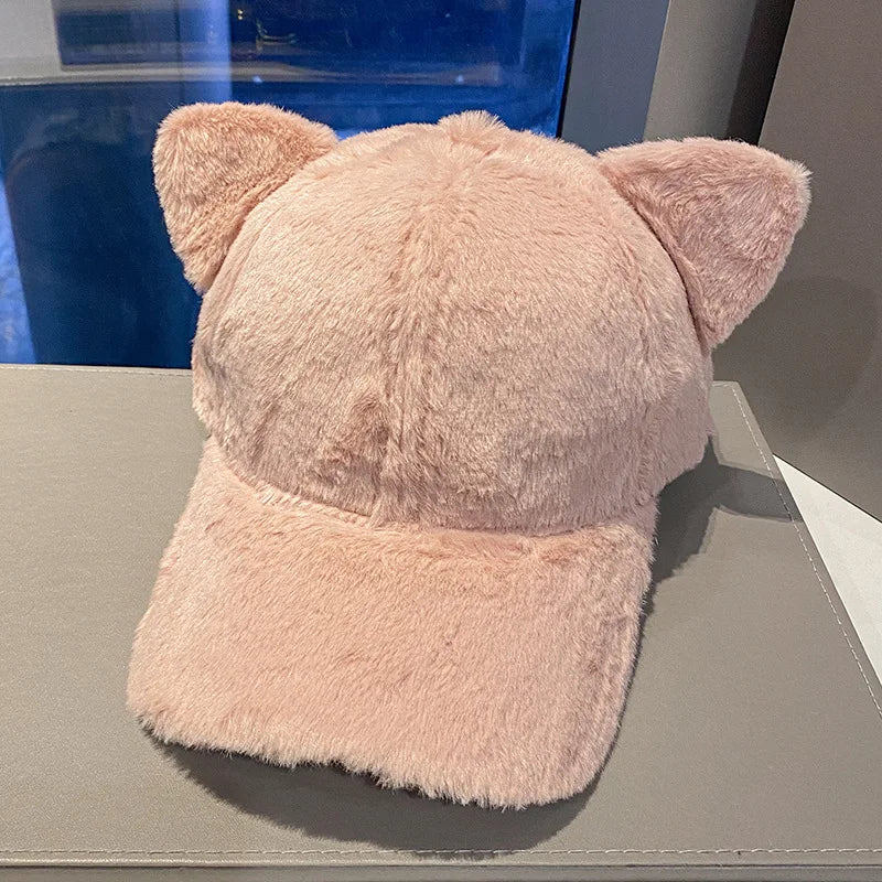 Cozy Winter Baseball Cap | Plush Cartoon Design for Casual Style