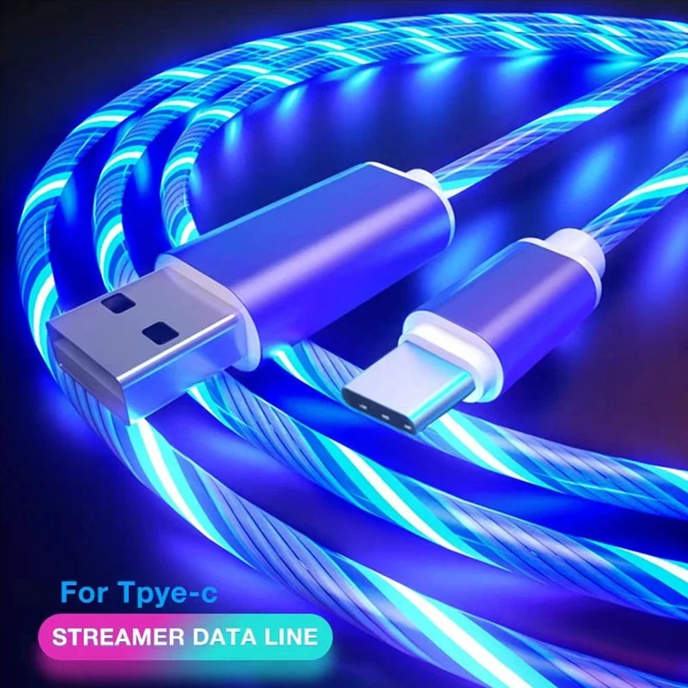 Luminous LED Light USB A to Type C Fast Charging Cable