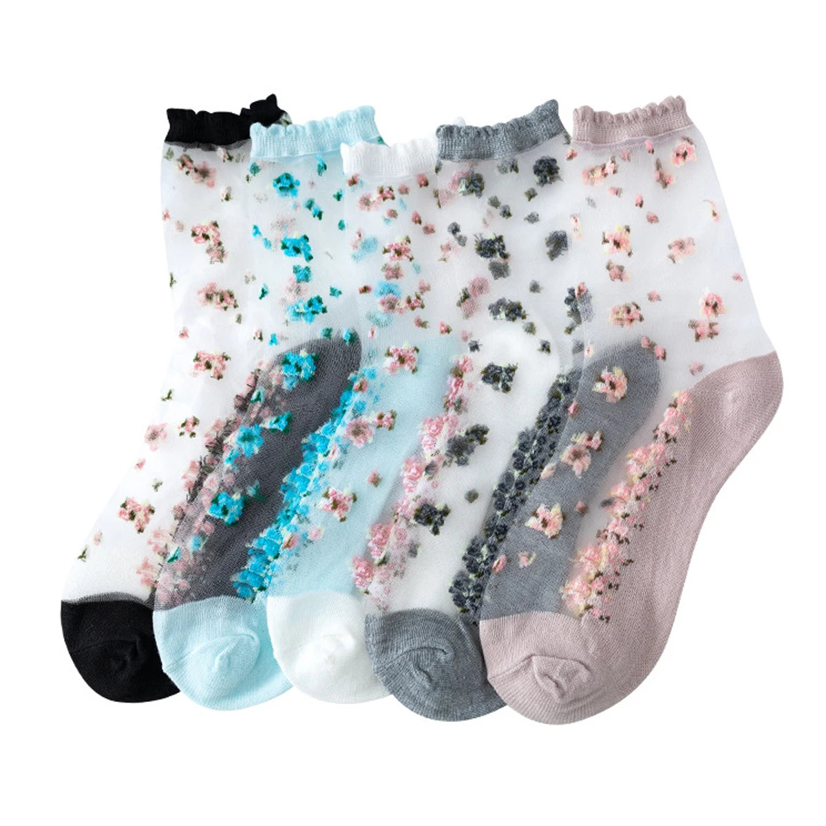 Women's Lace Socks | Stylish Thin Transparent Ankle Socks