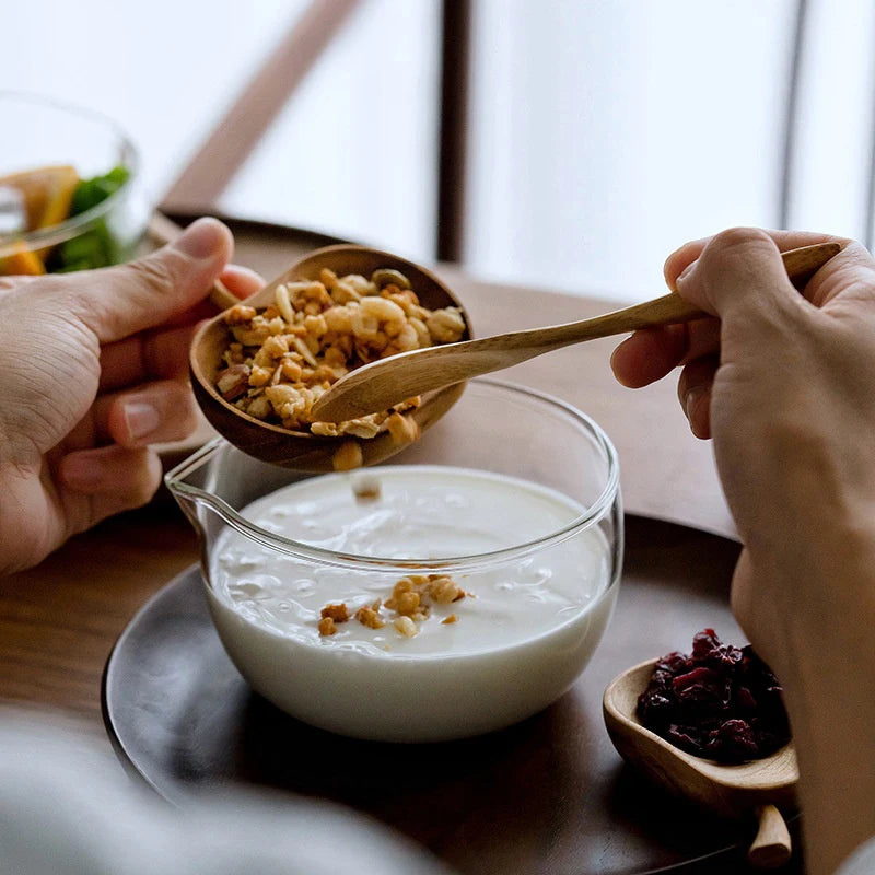 Transparent Double Layer Glass Tea Bowl | Heat-Resistant Mixing Bowl