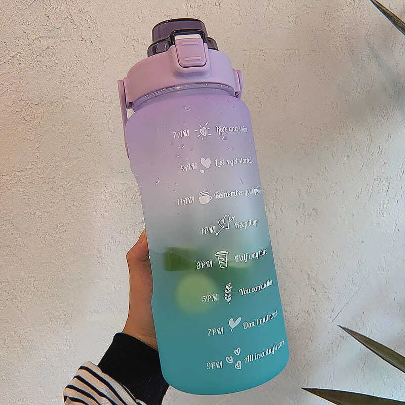 Motivational 2-Liter Water Bottle | Leak-Proof Sports Cup