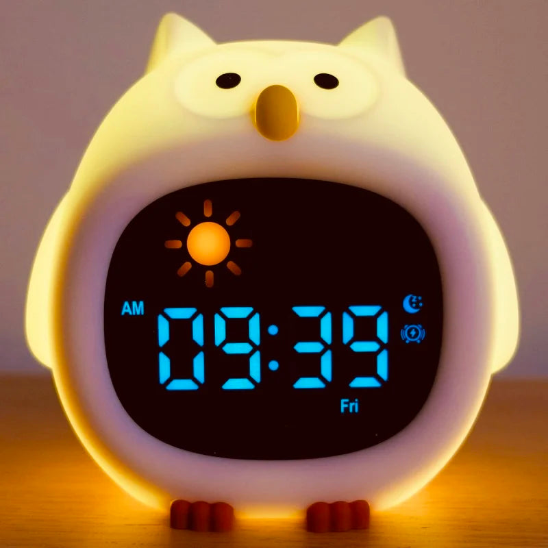 Cute Puppy-Shaped Kids Alarm Clock | Toddler Sleep Training Light