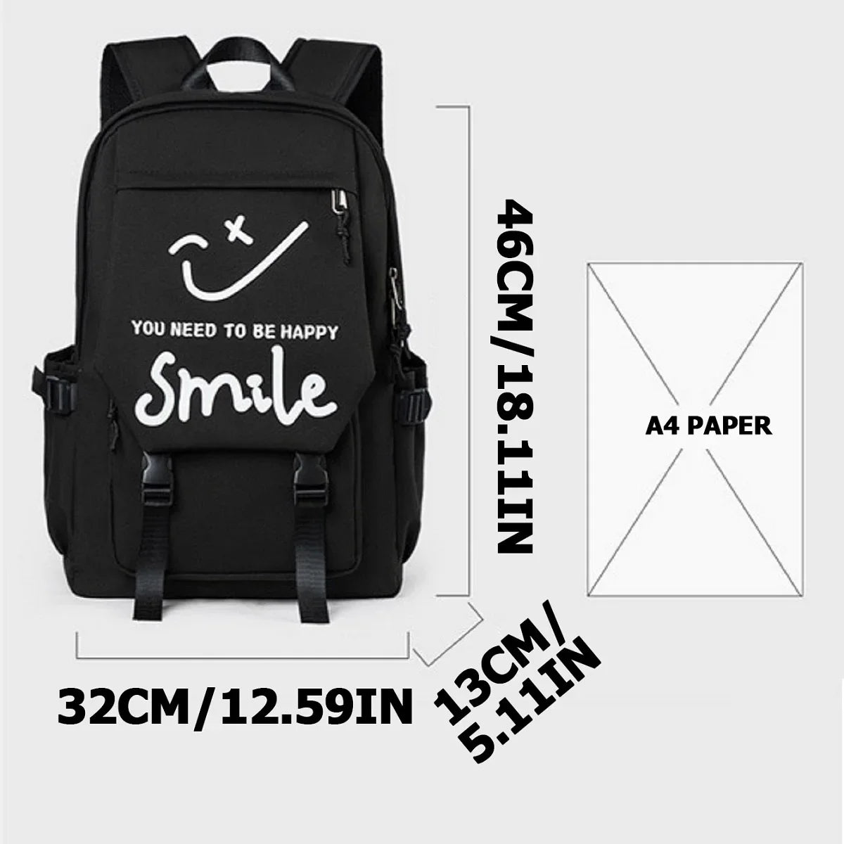 Large Capacity Quirky Expression Backpack | Stylish Travel Bag